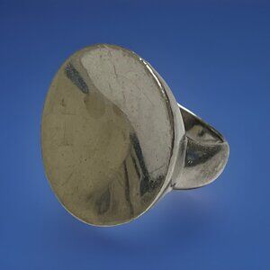 NF 925 Silver Bold Modernist Slightly Concave Circle Ring Size 7